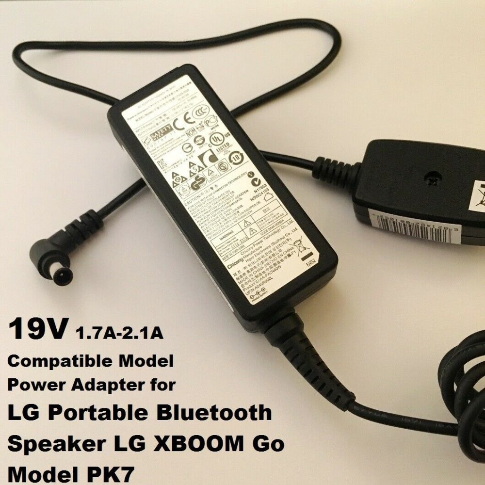 19V 2.1A/1.7A Power Adapter for LG Portable Bluetooth Speaker, Model