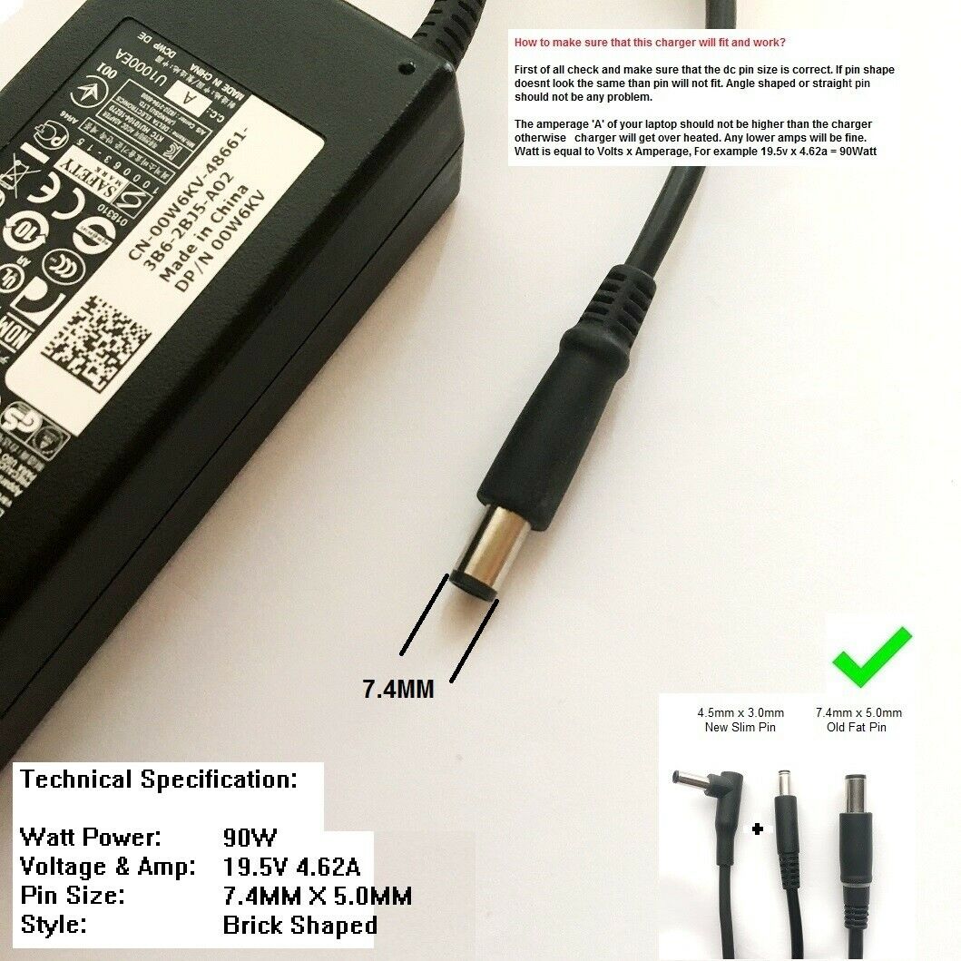 90W Charger for Dell Precision Mobile Workstation 3510 /BS Chargers Hunt