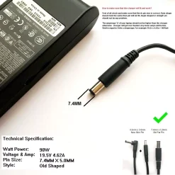 90W Charger for Dell Latitude 14 Rugged 5414, 14 Rugged 5404  /OS