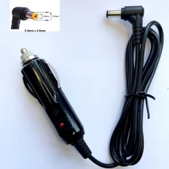 Charging Cable for ZEUS SNAP ON EEMS342A, Cigarette lighter plug to 5.5*2.5 12mm