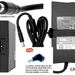 19.5V 6.7A, 130W Power Adapter/Charger for DELL Laptop, 7.4mm x 5.0mm FAT Plug. Also Suitable for 90W & 65W laptops, (Included Free pin convertor adapter for newer models)