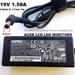 19V 1.58A Compatible Model Power Adapter for ACER LCD MONITOR, 4.8mm x 1.7mm Tip, AC Power Cable is Included Free, LOT REF 67