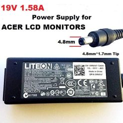 19V 1.58A Power Supply Adapter for ACER LCD LED MONITOR, 4.8mm x 1.7mm Tip, LOT REF 67