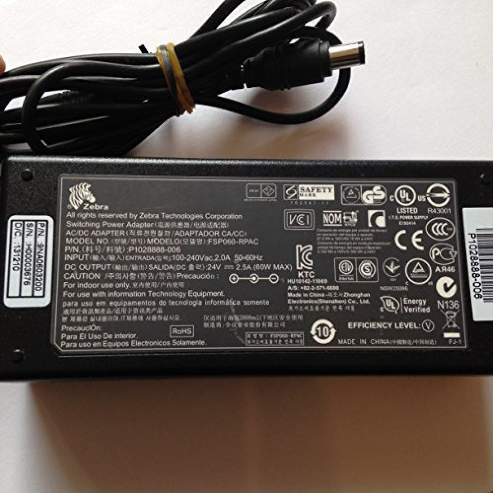 24V 2.5A Power Adapter for ZEBRA Printer FSP060RPAC, 6.3*3.0