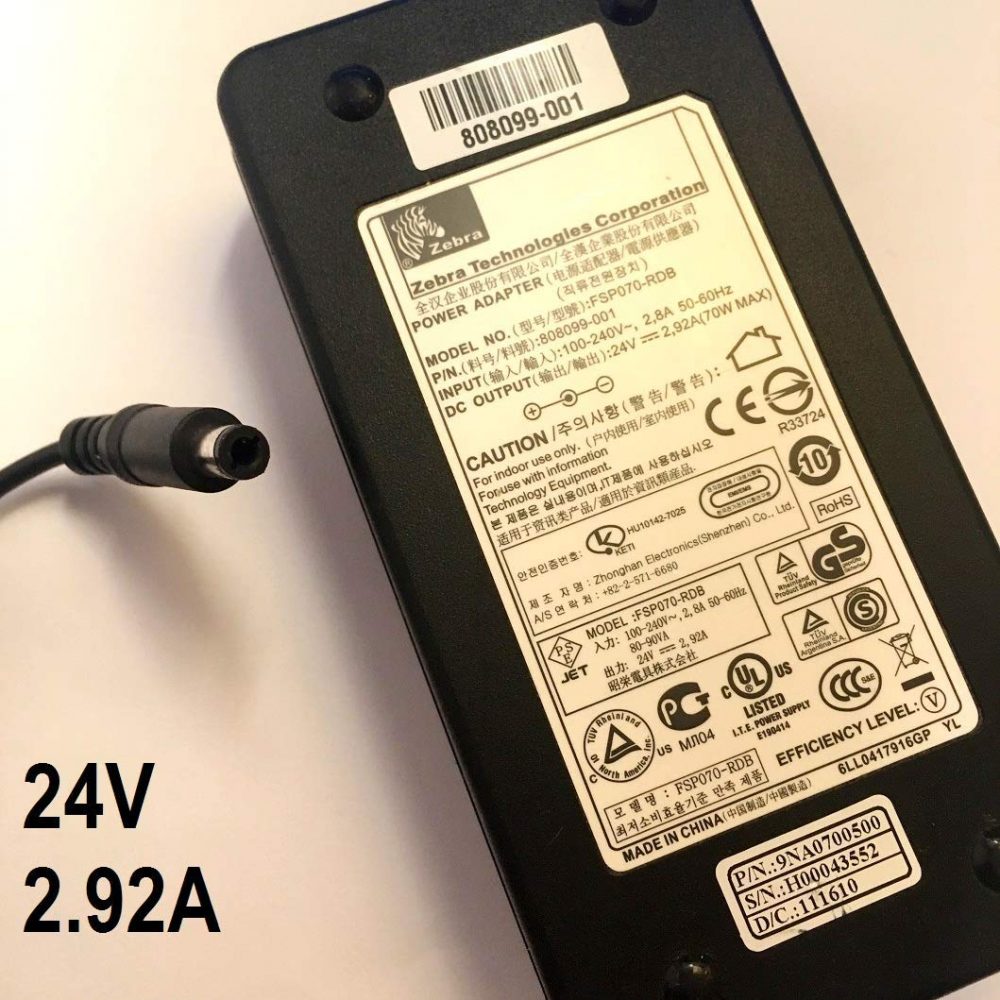 24V 2.92A, ZEBRA Power Adapter for ZEBRA PRINTER, 70W, FSP070RDB, FSP
