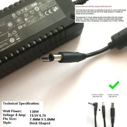 130W Charger for Dell Latitude E5430 E5530 E6430 ATG 5290 /BS