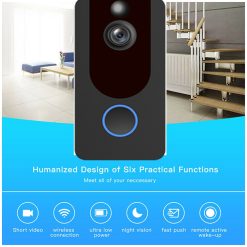 Weather Proof Smart Wireless All in One Video Door Bell, Batteries & Chime WiFi