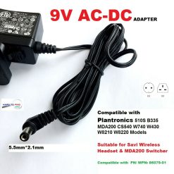 9V Compatible Model Charger for Plantronics 510s B335 MDA200 CS540