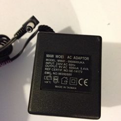 MAW WOEI AC ADAPTOR, 9V AC, 600MA, MW41-0900600UKA, 5.5MM X 2.1MM TIP, LOT REF 29