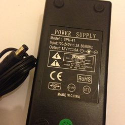 POWER SUPPLY, 12V, 5A, 5.5MM X 2.1MM TIP, SPU-41, LOT REF 08