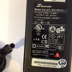 SEASONIC, 12V, 5A, SSA-0601S-1, 5.5MM X 2.5MM TIP, LOT REF 08